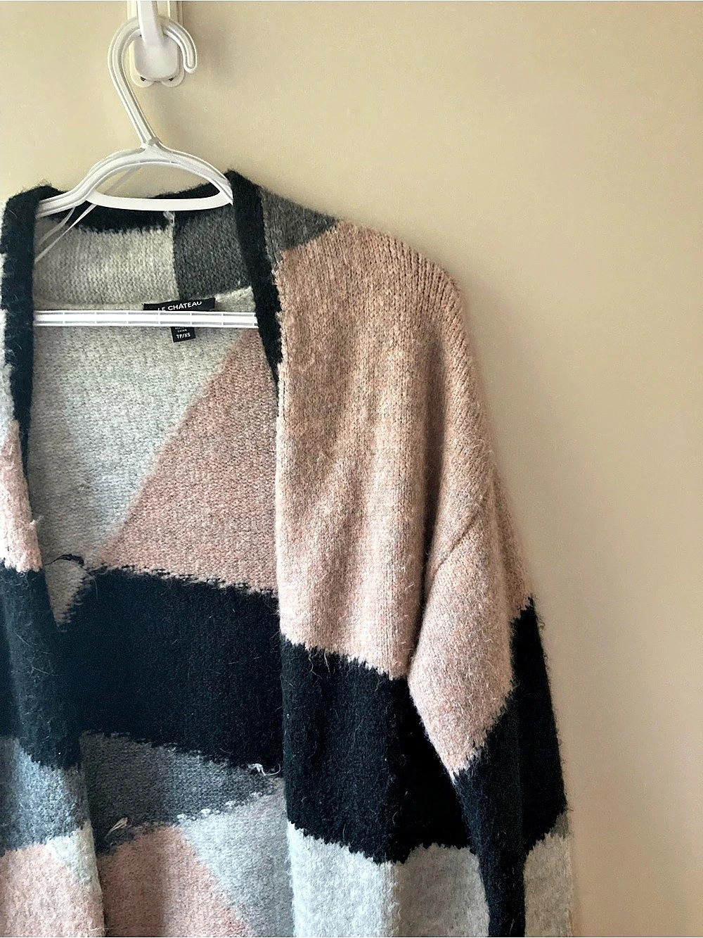 Le Château Women's Patchwork Color Block Cardigan